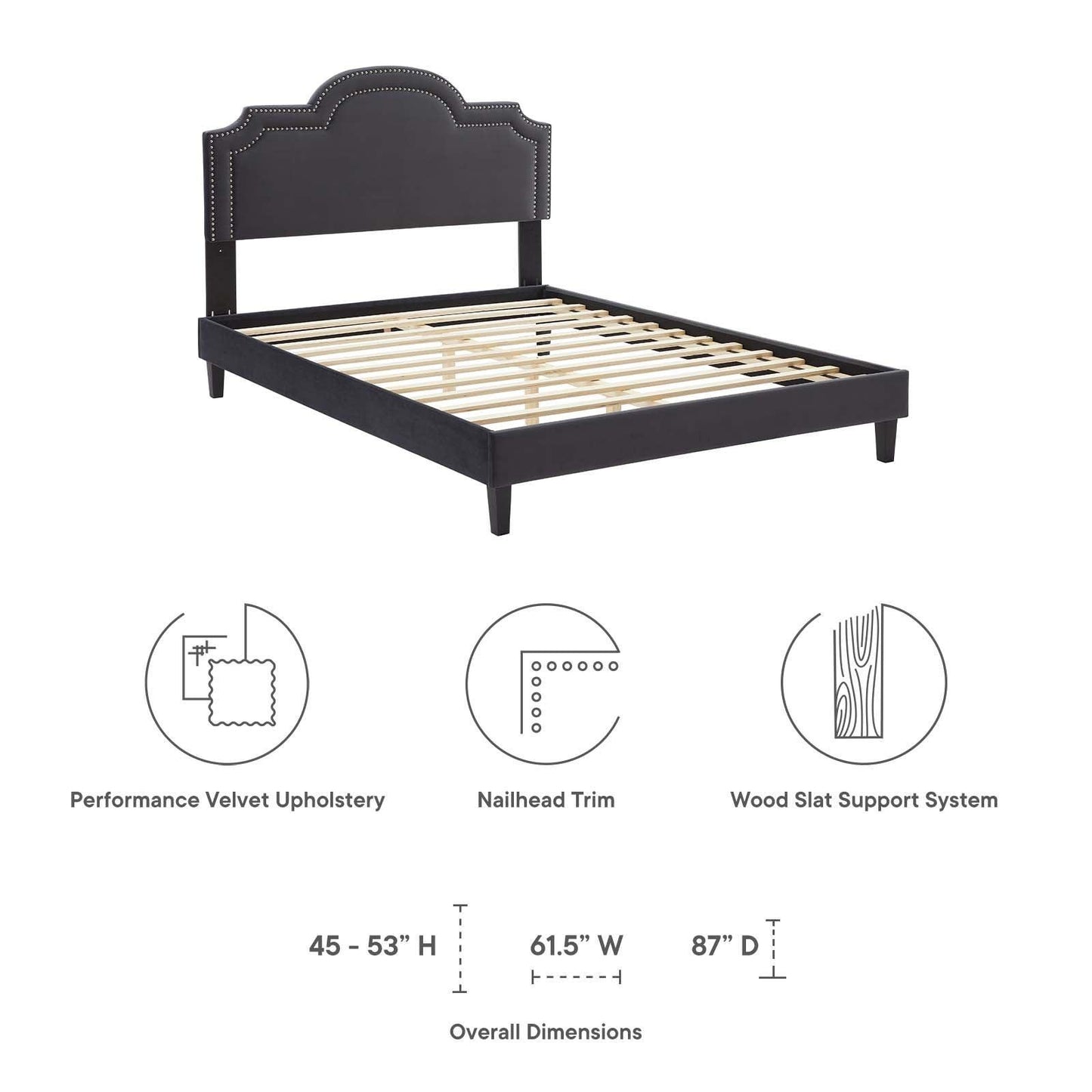 Aviana Performance Velvet King Bed, MOD-6844 FredCo