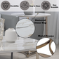 Aziz Sintered Stone Top & Champagne Finish End Table FredCo