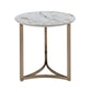 Aziz Sintered Stone Top & Champagne Finish End Table FredCo