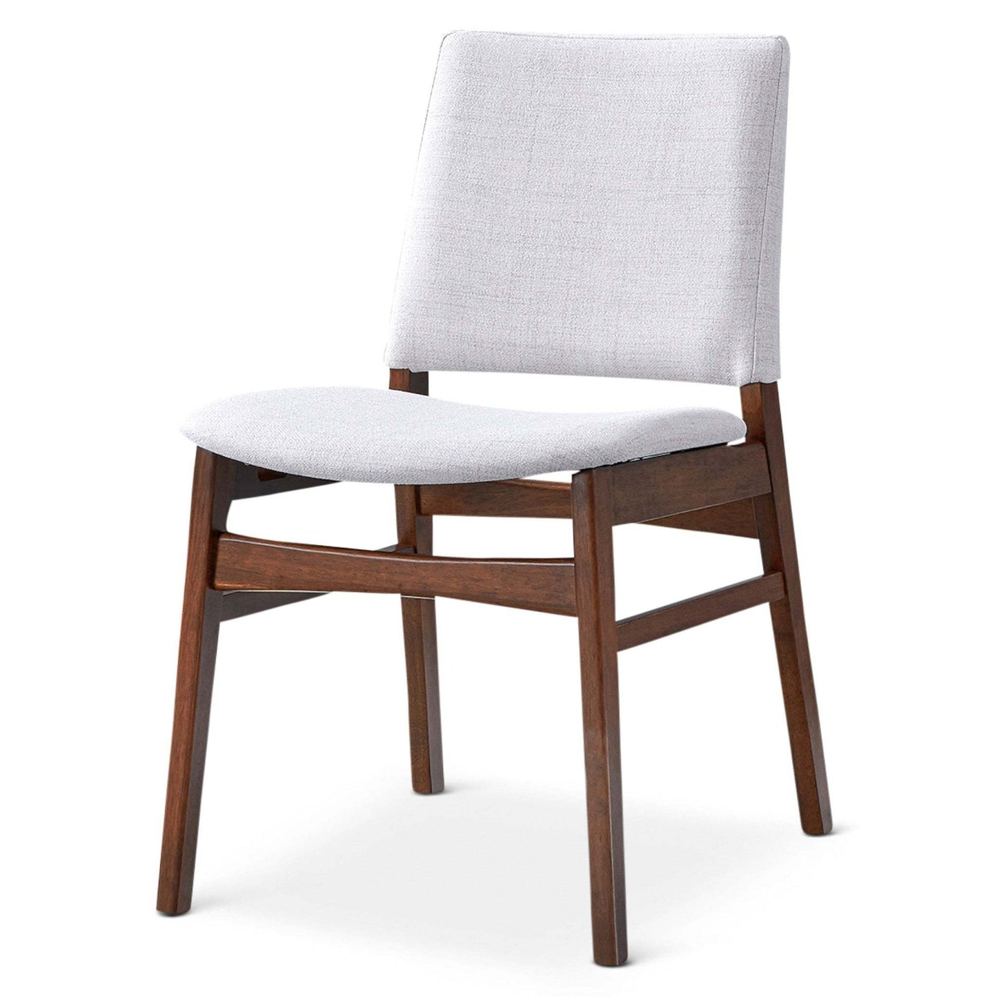 Gusto Mid-Century Modern Fabric Dining Chair (Set of 2) in Light Gray with Solid Wood Frame 22.4'W x 18.1'D x 31.1'H for Living Room Bedroom Outdoor FredCo