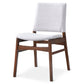 Gusto Mid-Century Modern Fabric Dining Chair (Set of 2) in Light Gray with Solid Wood Frame 22.4'W x 18.1'D x 31.1'H for Living Room Bedroom Outdoor FredCo