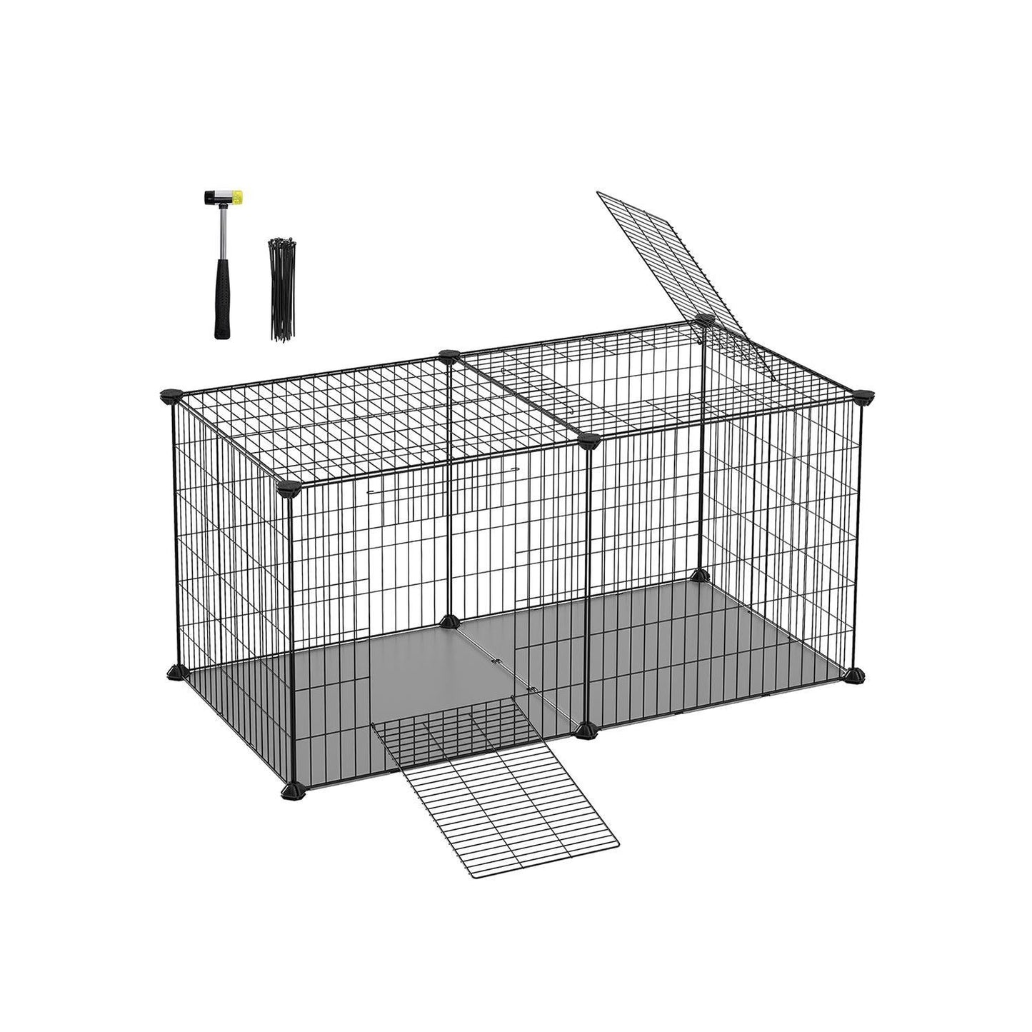 B0C3D54NVK	40.5"L x 20"W x 20"H Small Animal Playpen with Top and Base FredCo