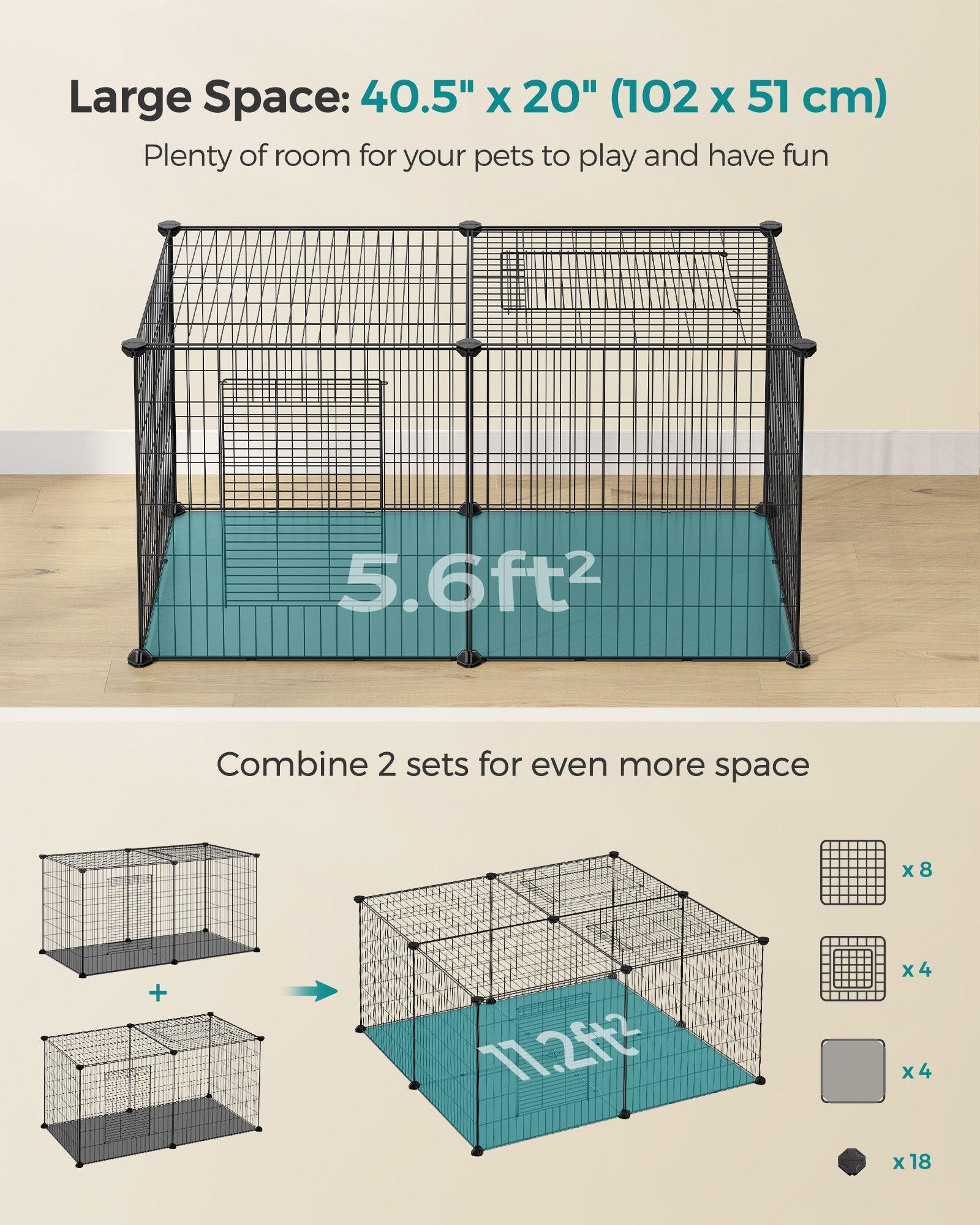 B0C3D54NVK	40.5"L x 20"W x 20"H Small Animal Playpen with Top and Base FredCo