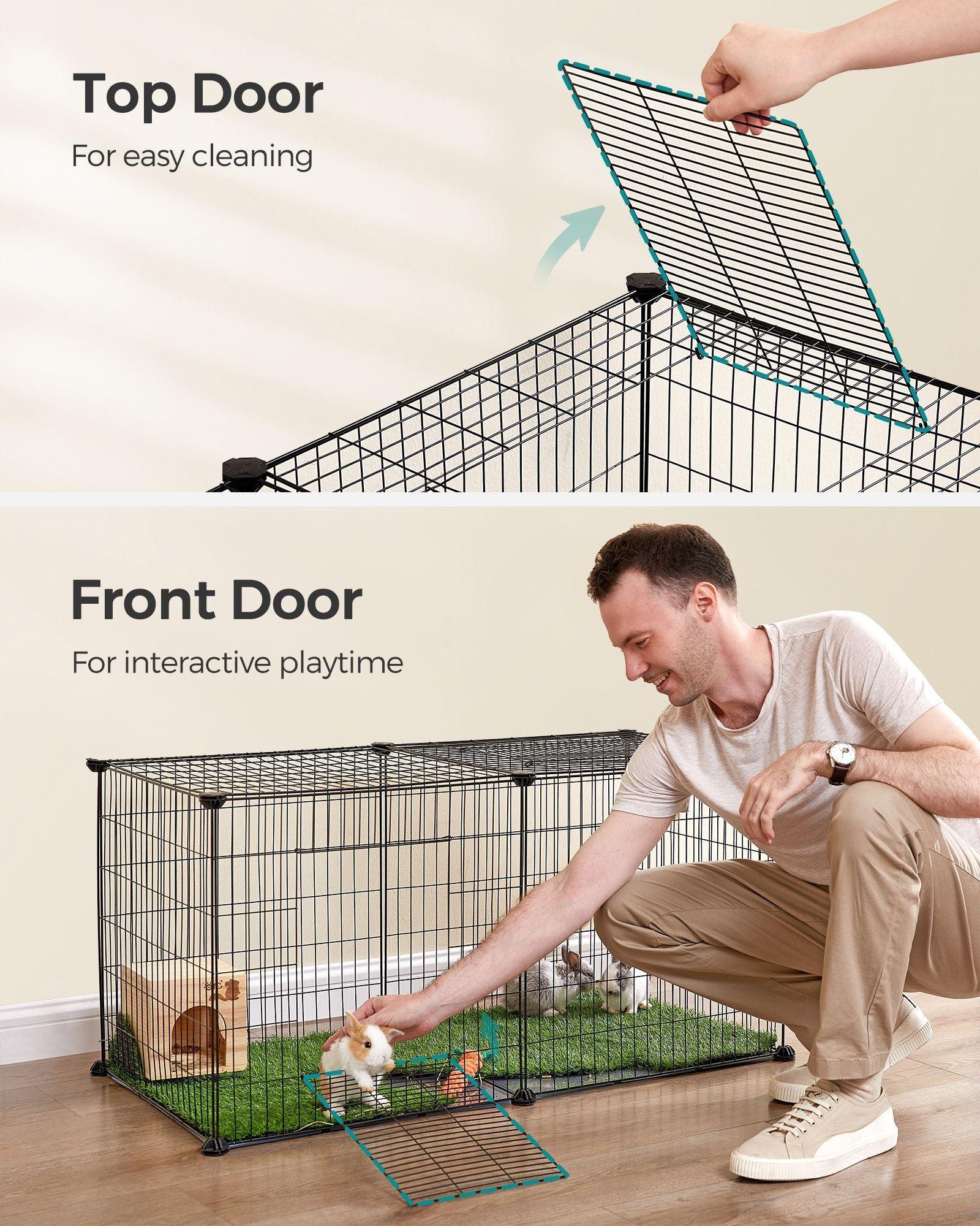 B0C3D54NVK	40.5"L x 20"W x 20"H Small Animal Playpen with Top and Base FredCo