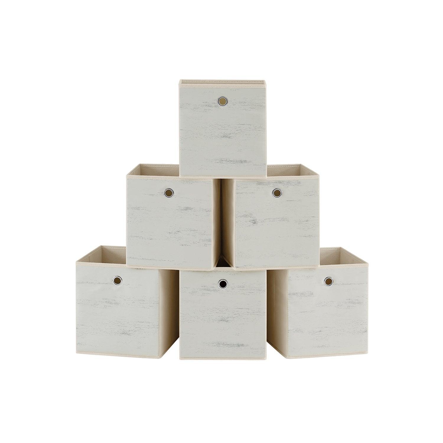 B0C6SVPJWK	Set of 6 Storage Cubes 10.2 x 10.2 x 11 Inches Vintage White FredCo