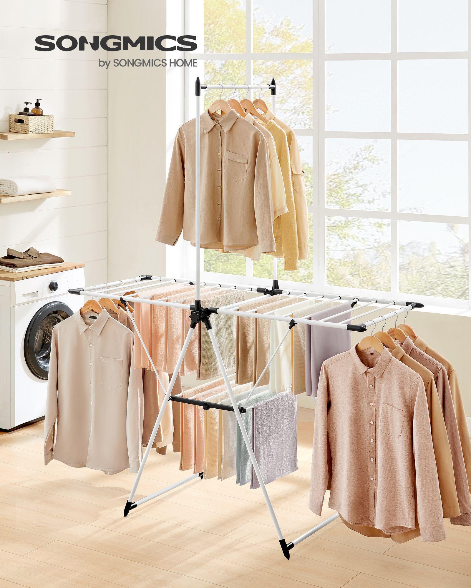 B0CB8HJWG7	2-Level Laundry Drying Rack White FredCo