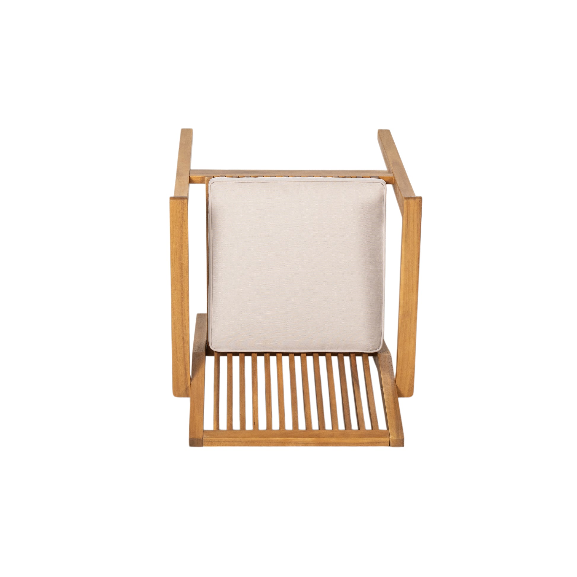 Patio Dining Chair Set of 2 - Sturdy Acacia Wood, Comfortable Waterproof Seating, 400 lbs Capacity, Natural Color Frame FredCo