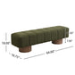 Upholstered Dining Bench for Dining Room, No-Assembly End of Bed Entryway Bench Ottoman for Bedroom Living Room, Green Boucle Fabric Stool Top Wood Leg 300 LBS Weight Capacity FredCo