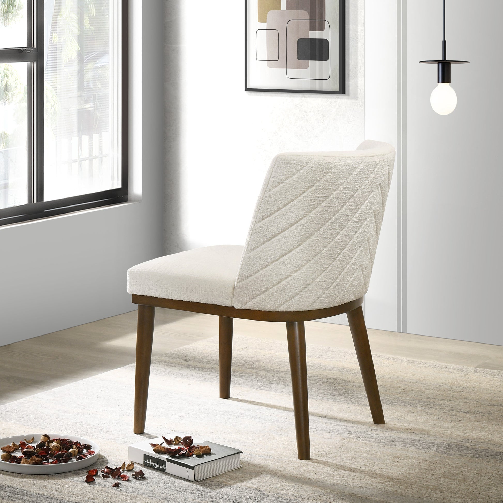 Daley White Fabric Dining Chair (Set Of 2) FredCo