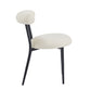 Dining Chair Set of 2, Modern Dining Room Chairs, Black Metal Frame, White Fabric FredCo