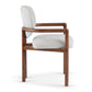 Dining Chairs Set of 2 Upholstered Arm Chairs, Rubber Wood Accent Chairs Beige Fabric Seating, 300 LBS Weight Capacity FredCo