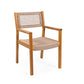 Outdoor Dining Chair Set of 2, Patio Chairs, Teak Acacia Wood, Light Brown Rope FredCo