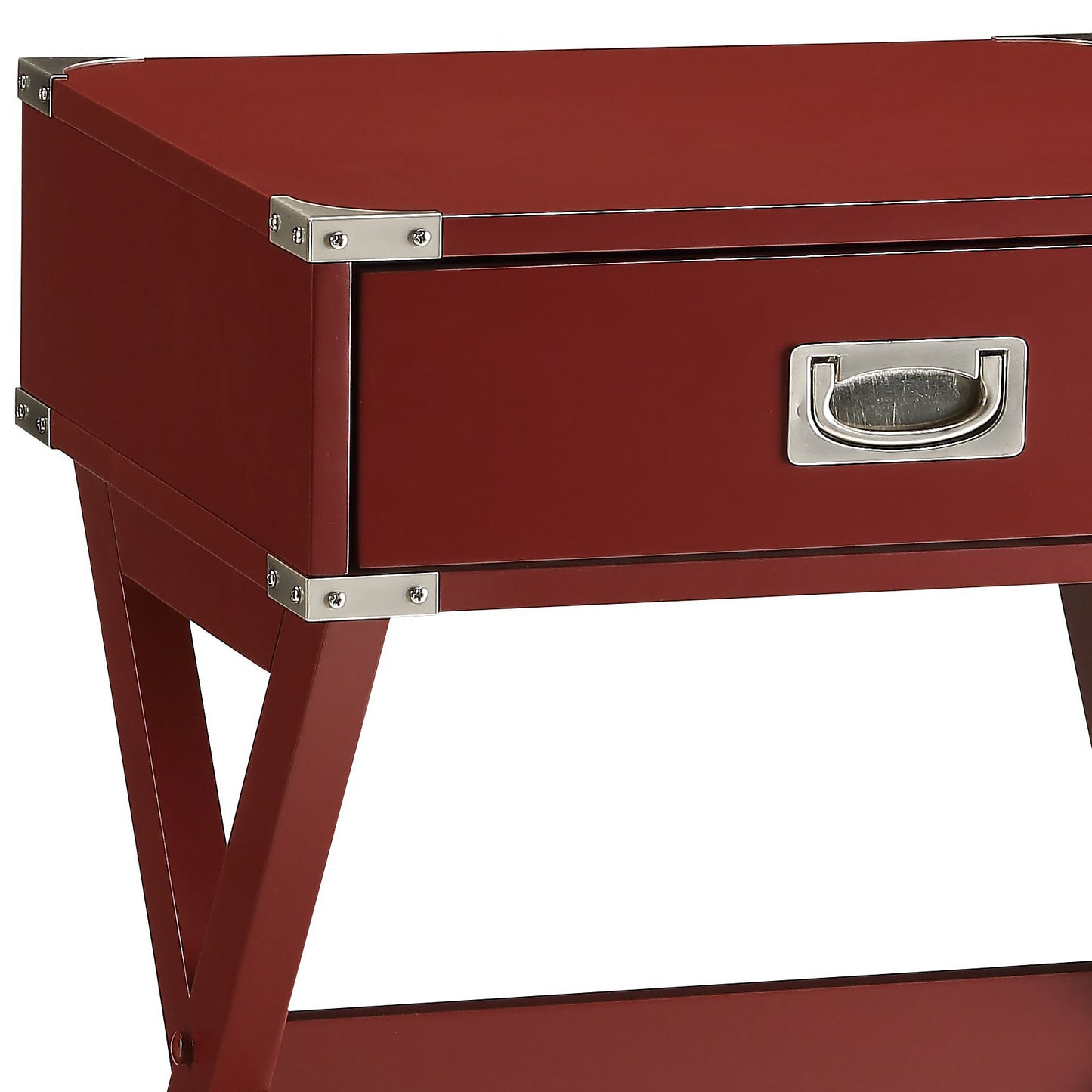 Babs Red Finish Accent Table FredCo