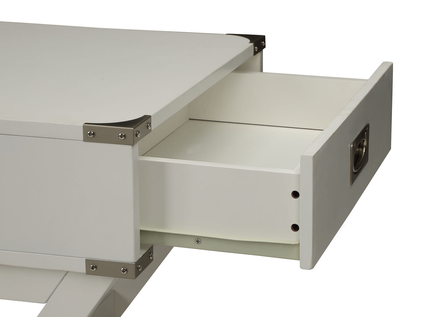 Babs White Finish Accent Table FredCo