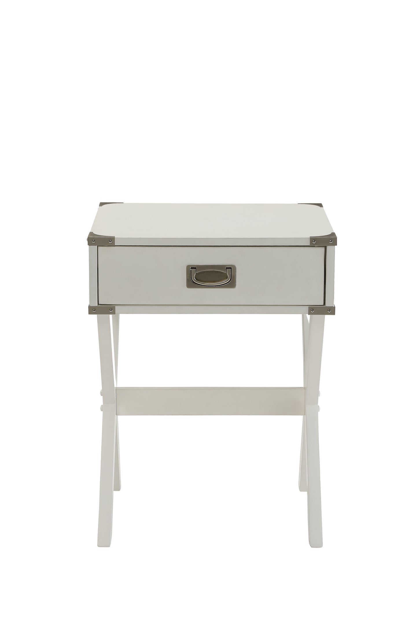 Babs White Finish Accent Table FredCo