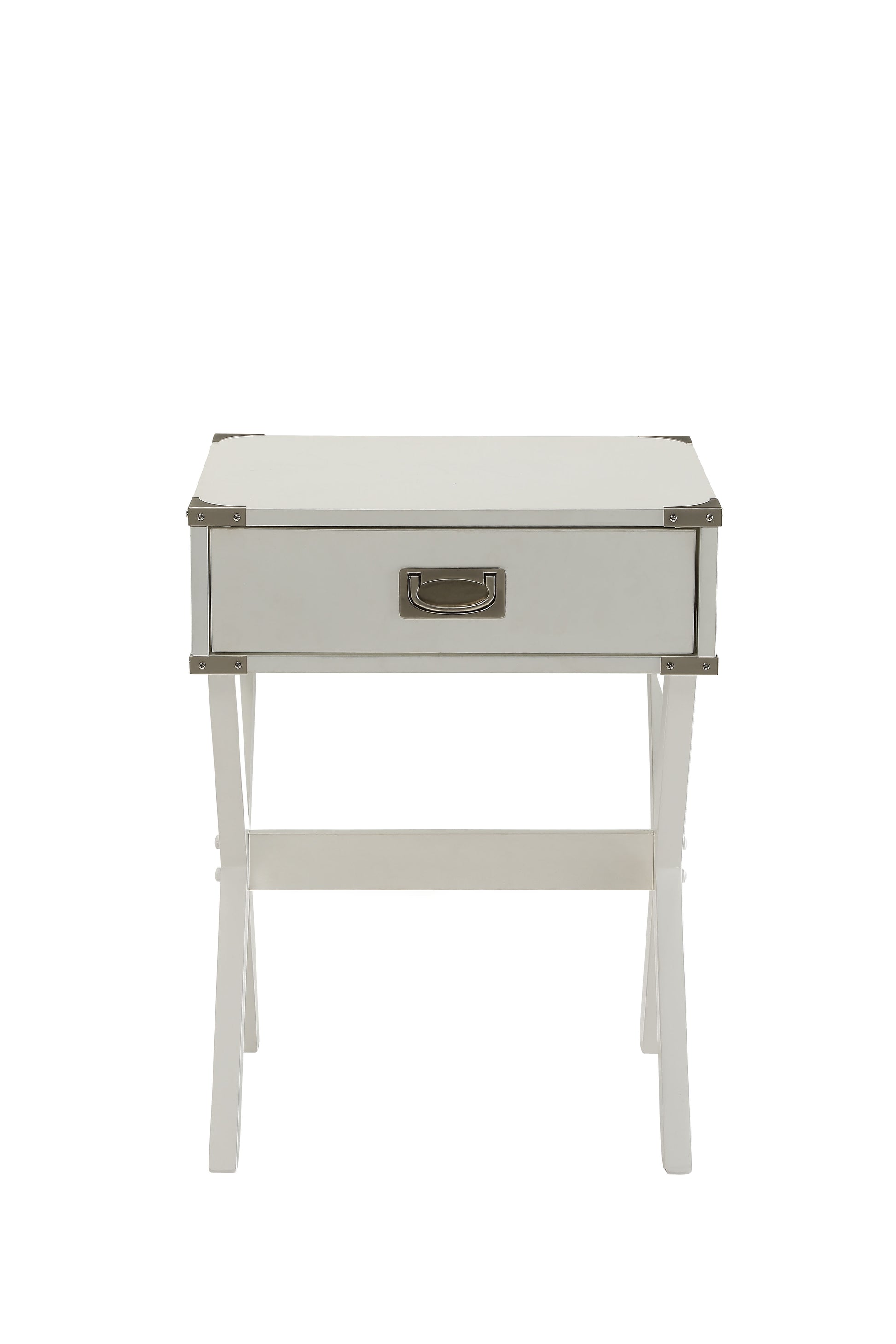 Babs White Finish Accent Table FredCo