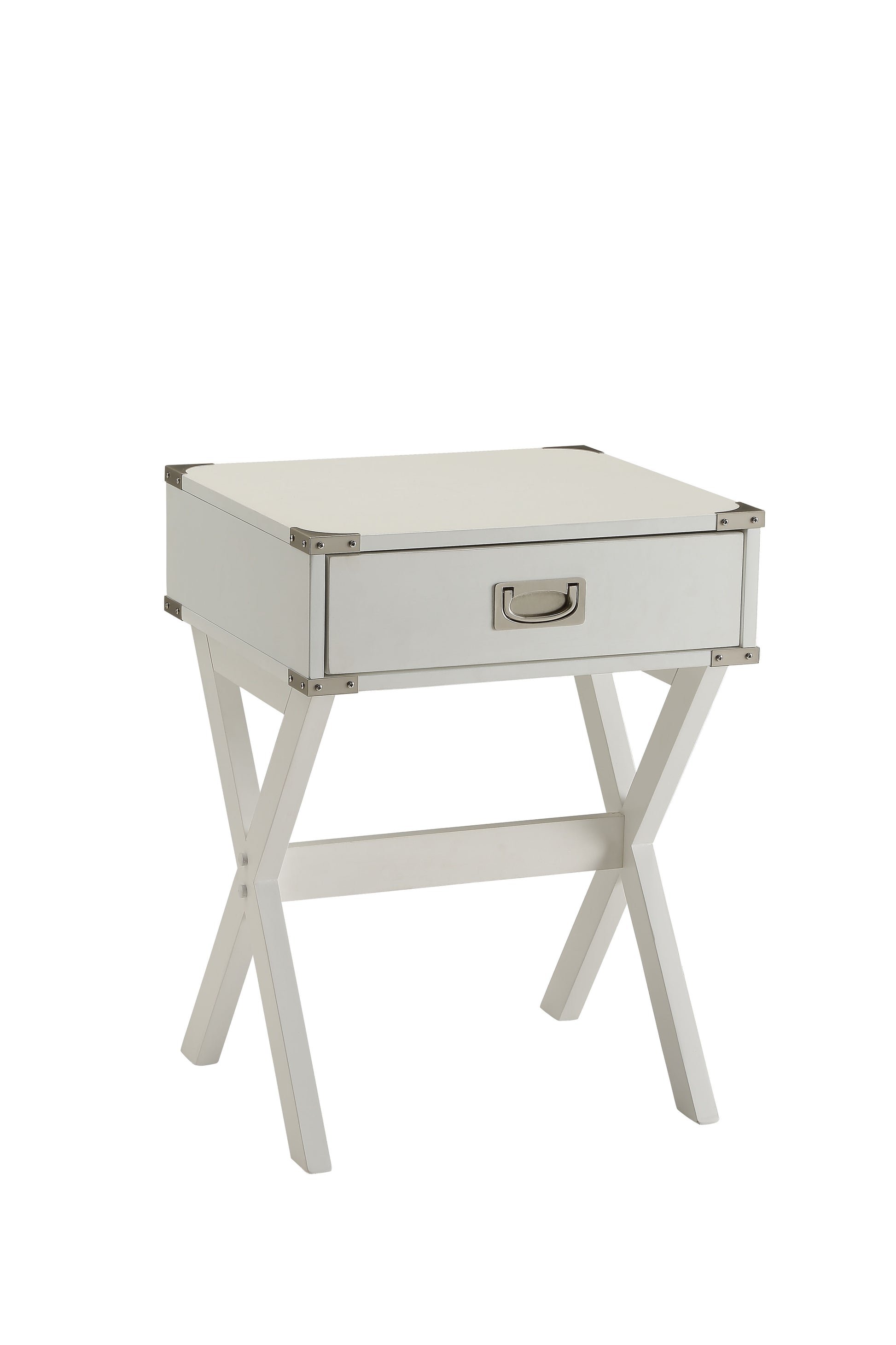 Babs White Finish Accent Table FredCo