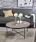 Bage Weathered Gray Oak & Metal Finish Coffee Table FredCo