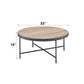 Bage Weathered Gray Oak & Metal Finish Coffee Table FredCo