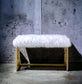 Bagley II White Faux Fur & Gold Finish Bench 2 FredCo