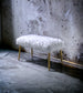 Bagley II White Faux Fur & Gold Finish Bench FredCo