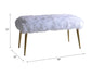 Bagley II White Faux Fur & Gold Finish Bench FredCo