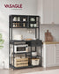 Bakers Rack with 12 Hooks Gold Oak and Cloud White FredCo