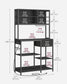 Bakers Rack with 12 Hooks Gold Oak and Cloud White FredCo