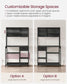 Bakers Rack with 12 Hooks Gold Oak and Cloud White FredCo