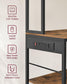 Bakers Rack with 12 Hooks Rustic Brown and Ink Black FredCo