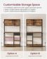 Bakers Rack with 12 Hooks Rustic Brown and Ink Black FredCo
