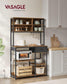Bakers Rack with 12 Hooks Rustic Brown and Ink Black FredCo