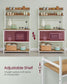 Bakers Rack with 14 Hooks Rustic Walnut and White FredCo