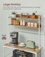 Bakers Rack with 14 Hooks Rustic Walnut and White FredCo