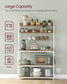 Bakers Rack with 14 Hooks Rustic Walnut and White FredCo