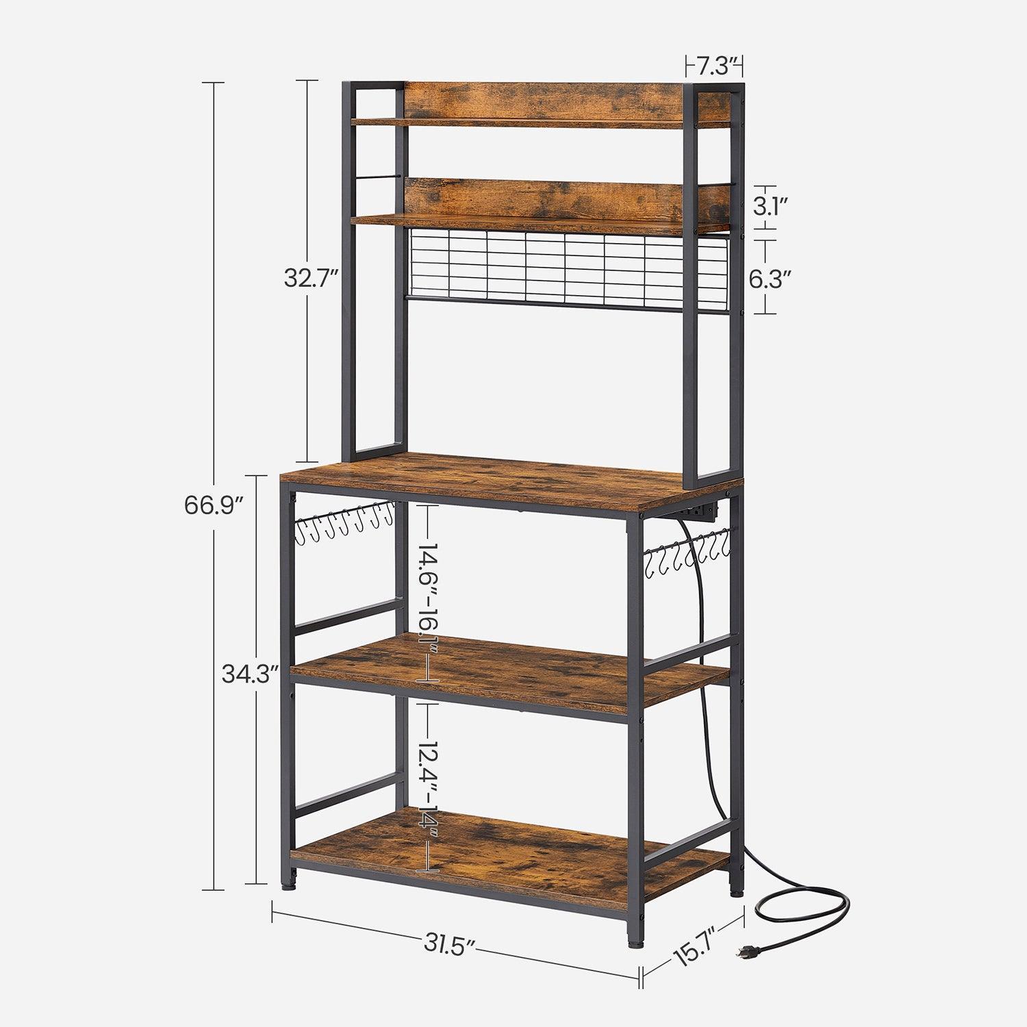 Bakers Rack with Power Outlet FredCo