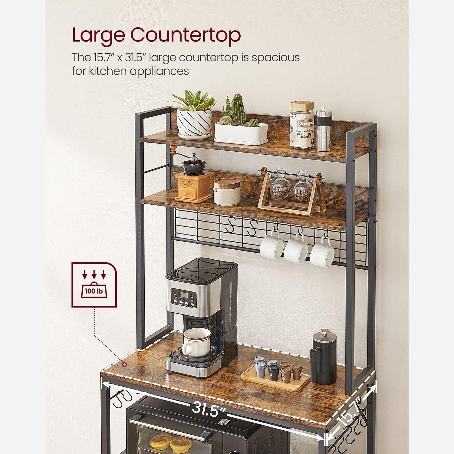 Bakers Rack with Power Outlet FredCo