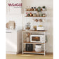 Bakers Rack with Power Outlet Rustic Walnut and White FredCo
