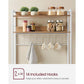 Bakers Rack with Power Outlet Rustic Walnut and White FredCo