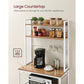 Bakers Rack with Power Outlet Rustic Walnut and White FredCo
