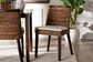 bali & pari Abbas Bohemian Seagrass and Dark Brown Wood Dining Chair FredCo