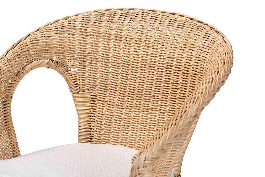 bali & pari Abbey Modern Bohemian Natural Rattan Dining Chair FredCo