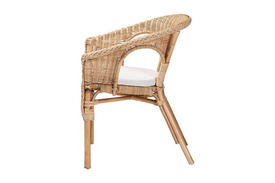 bali & pari Abbey Modern Bohemian Natural Rattan Dining Chair FredCo