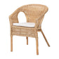 bali & pari Abbey Modern Bohemian Natural Rattan Dining Chair FredCo