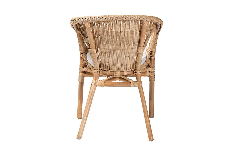 bali & pari Abbey Modern Bohemian Natural Rattan Dining Chair FredCo