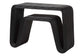 bali & pari Abebi Black Rattan Console Table - Modern Accent Table with Waterfall Silhouette and Open Hairpin Legs, Boho Coastal Style for Entryway, Hallway, or Living Room FredCo