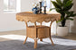 bali & pari Abena Bohemian Scalloped Light Honey Rattan Dining Table FredCo