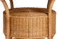 bali & pari Abena Bohemian Scalloped Light Honey Rattan Dining Table FredCo