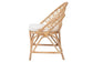 bali & pari Abriella Modern Bohemian Natural Brown Rattan Peacock Accent Chair FredCo