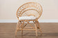 bali & pari Abriella Modern Bohemian Natural Brown Rattan Peacock Accent Chair FredCo